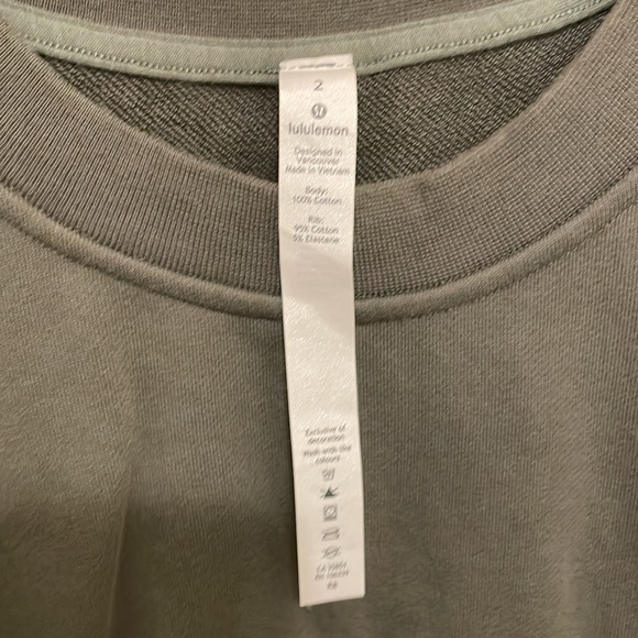 Lululemon perfectly oversized crew grey sage size 2 - Picture 6 of 9